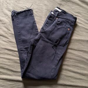 Levi's Wedgie Black High Rise Distressed Jeans